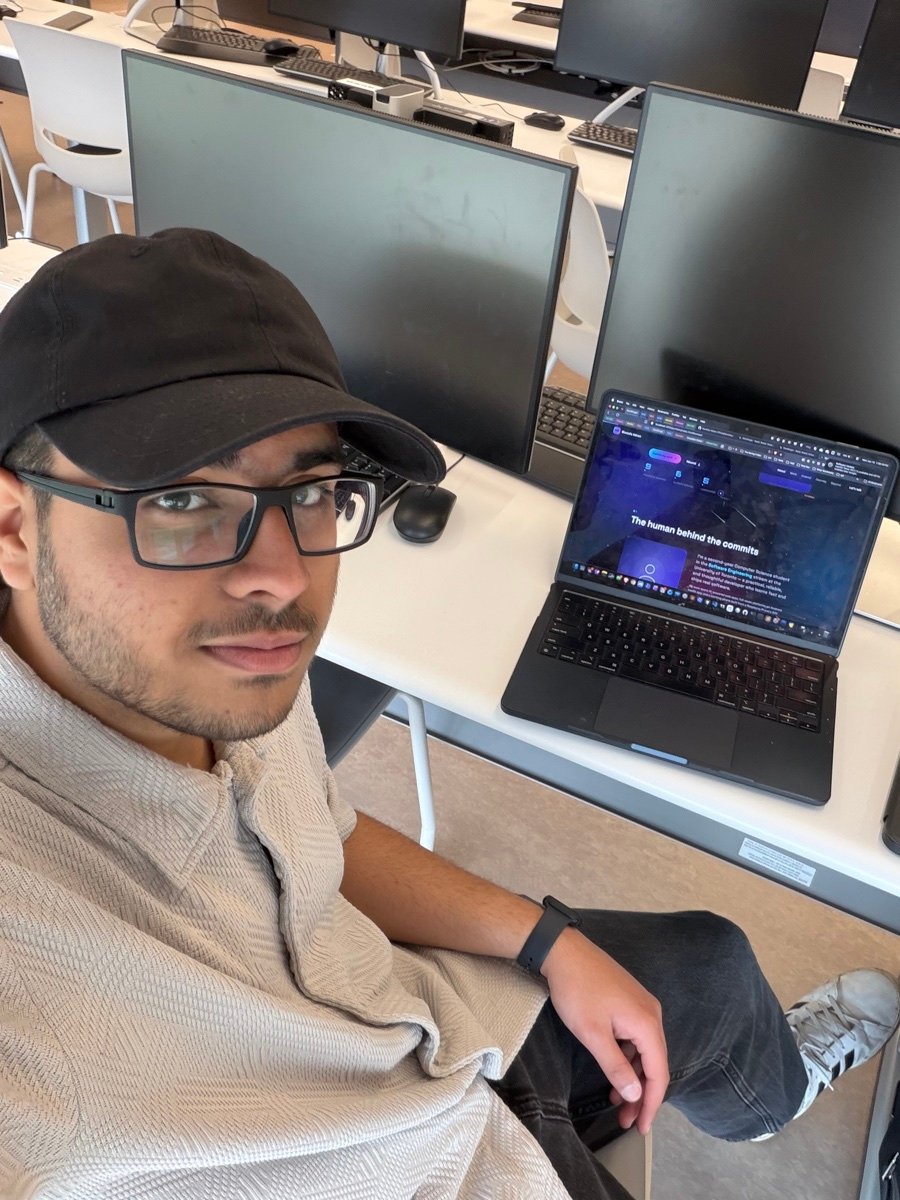 Mustafa with this very website open on his laptop